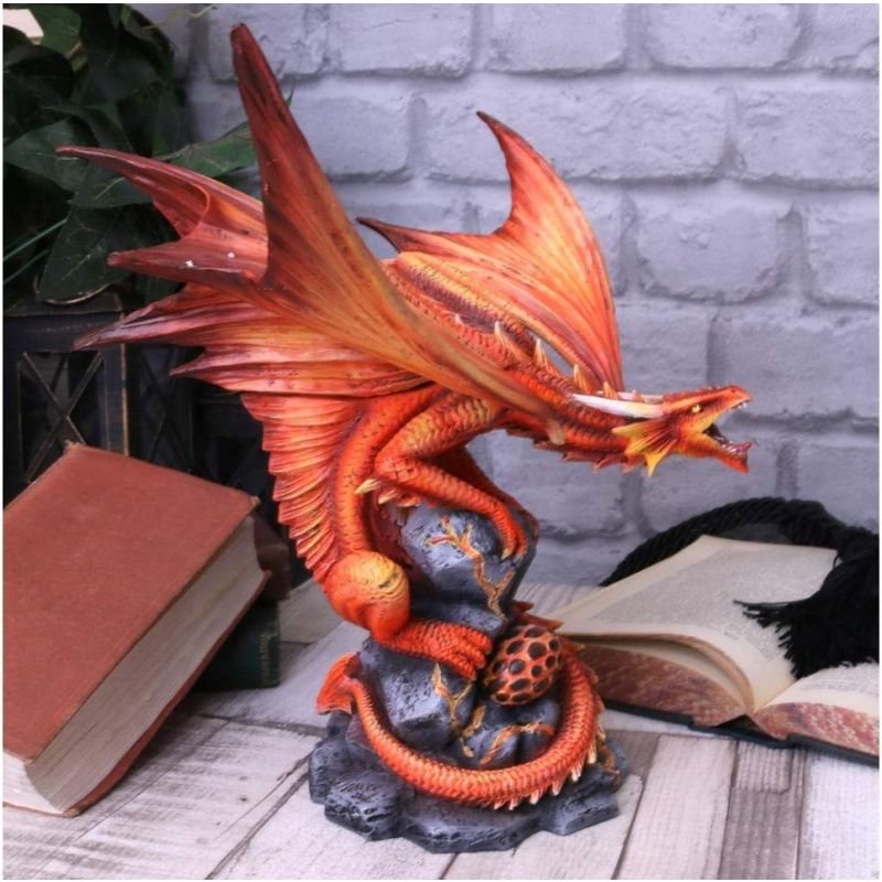 Adult Fire Dragon Anne Stokes 24.5cm Figurine, Resin, Red