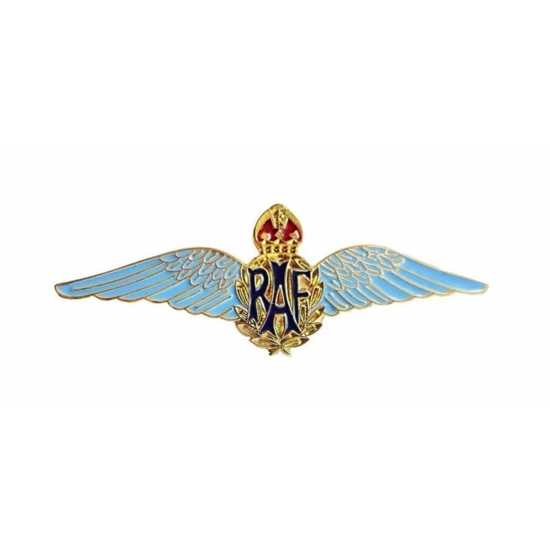RAF ROYAL AIR FORCE SWEETHEART WINGS BLUE ENAMEL BROOCH