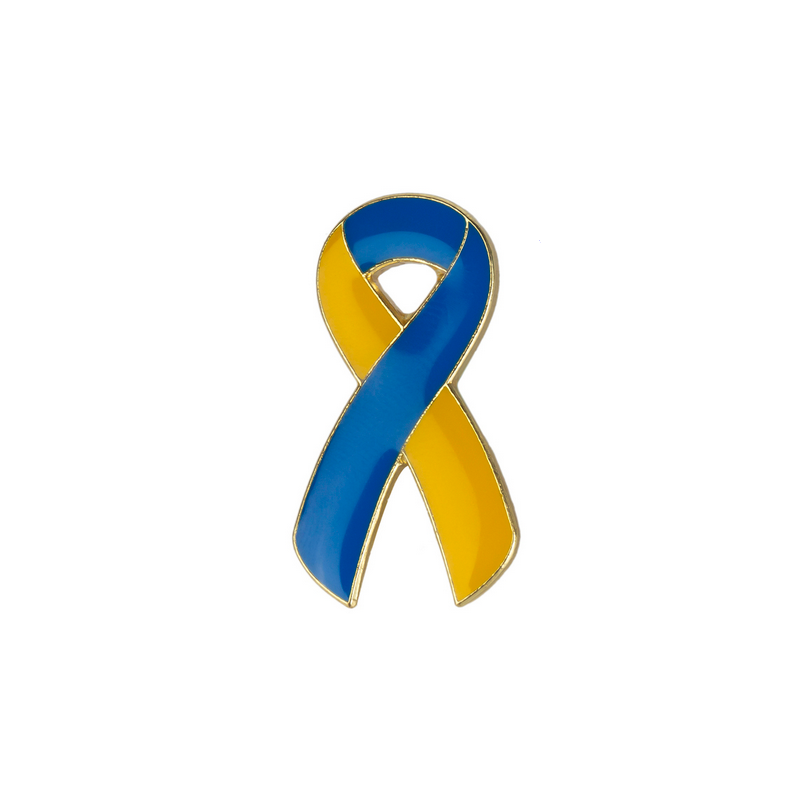 Ukraine Flag Ribbon Lapel Pin Badge