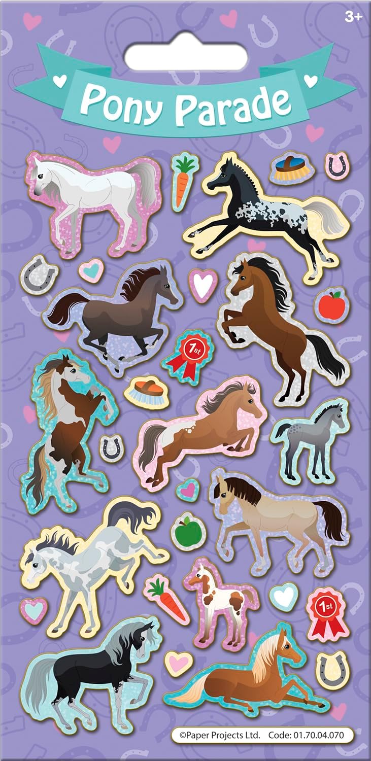 Pony Parade Sparkly Reusable Craft Stickers