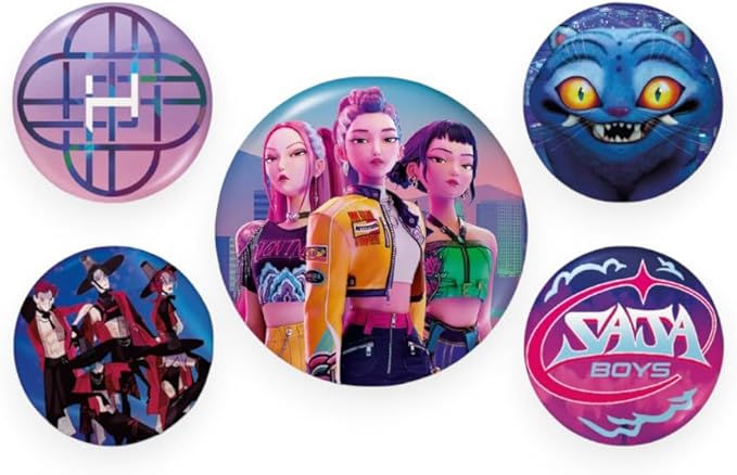 K-Pop Demon Hunters 5 Piece Button Badge Set