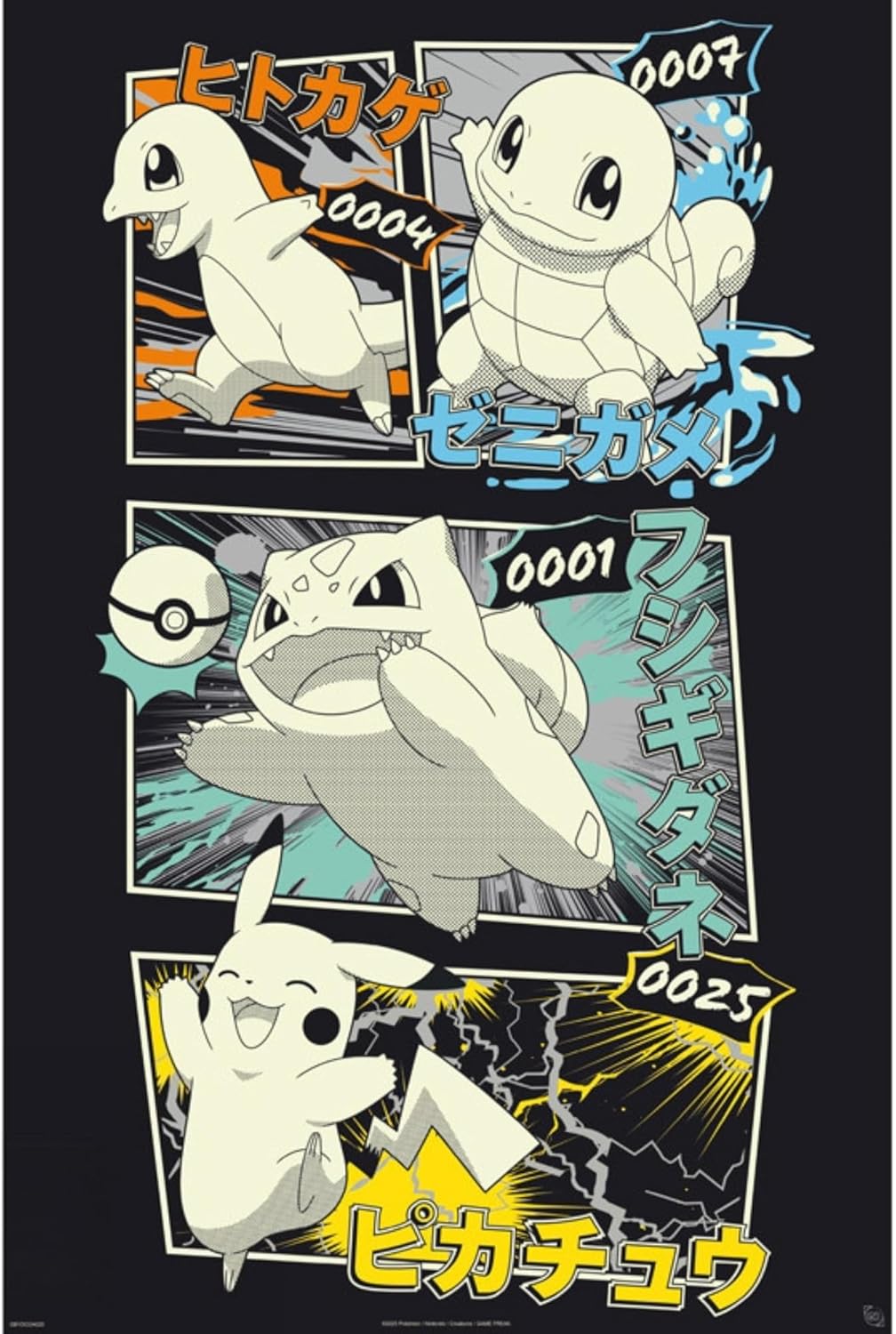 Pokemon Pikachu & Kanto Starters Maxi Poster
