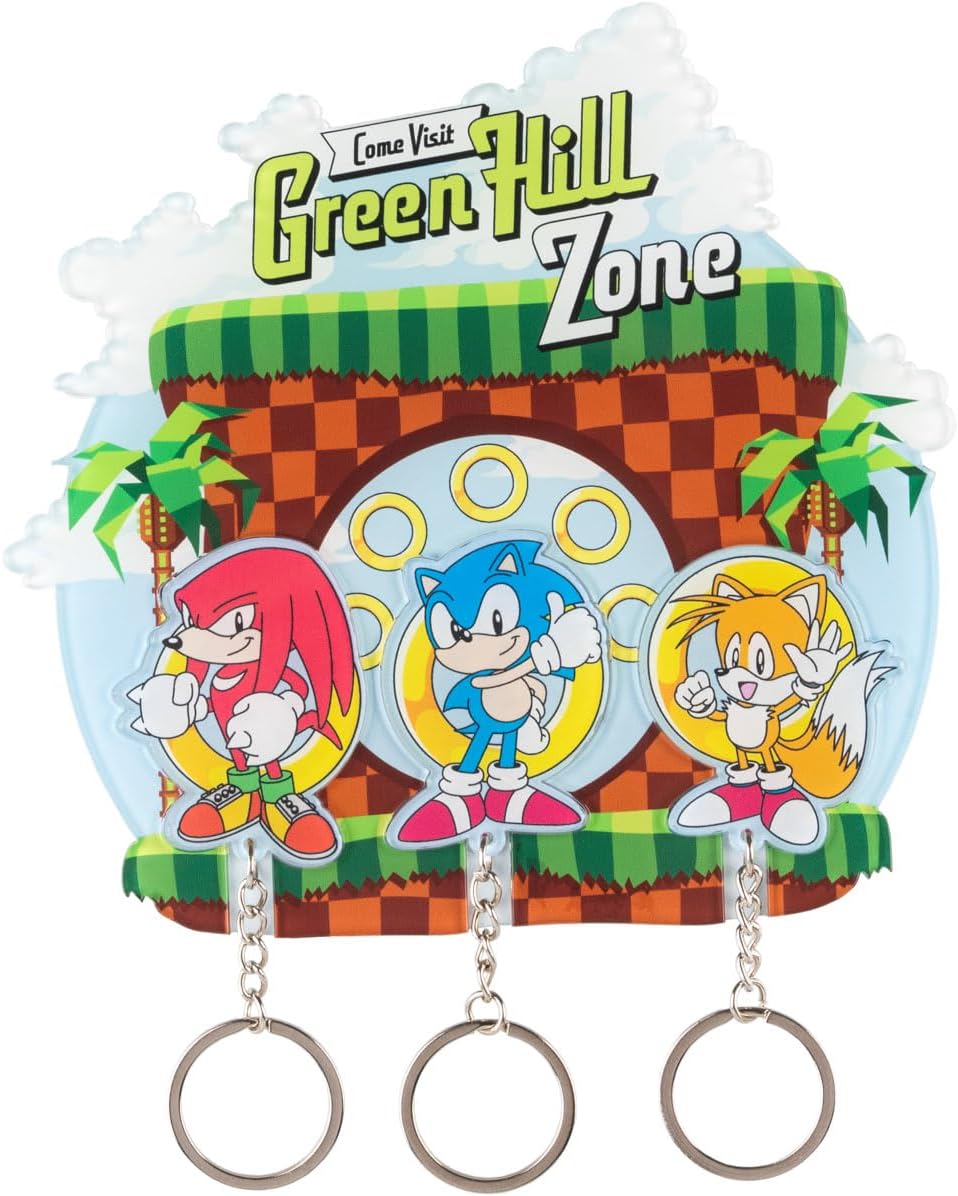 Sonic Magnetic Key Holder for Wall with 3 Keychains