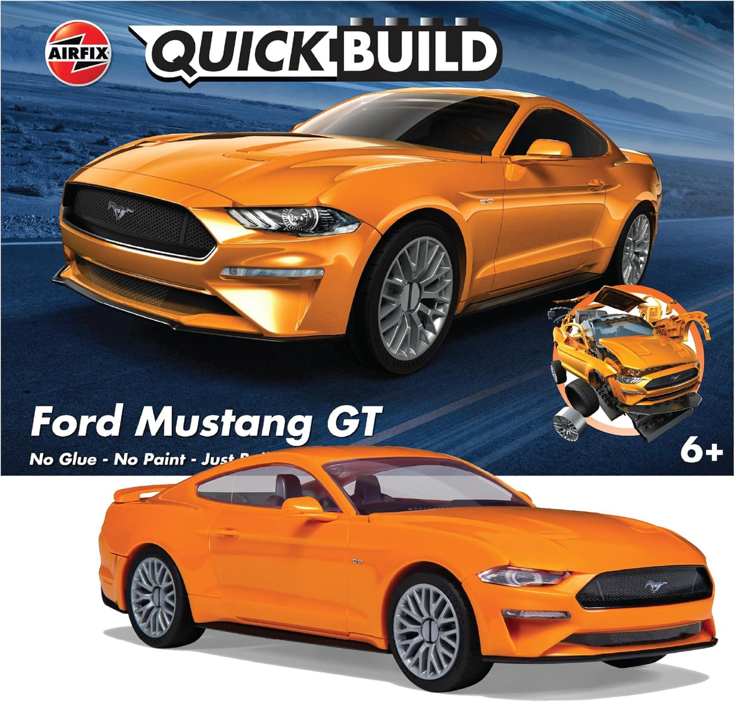 Airfix QUICKBUILD Model Car Kit - Ford Mustang GT Orange