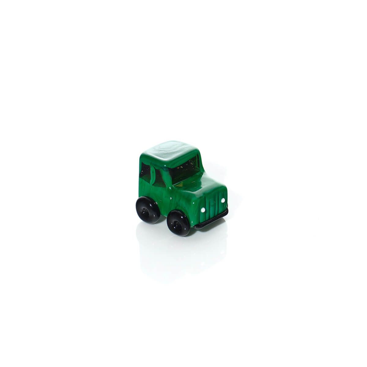 GLASS LANDROVER ORNAMENT HAND BLOWN
