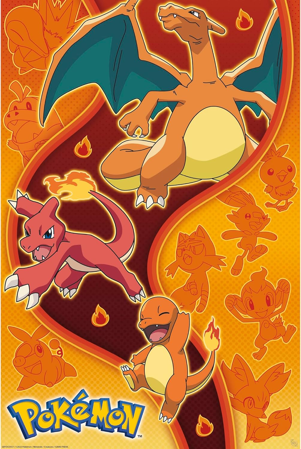 Pokémon Fire Type 61 x 91.5cm / 24.2 x 35.8 inches Maxi Poster