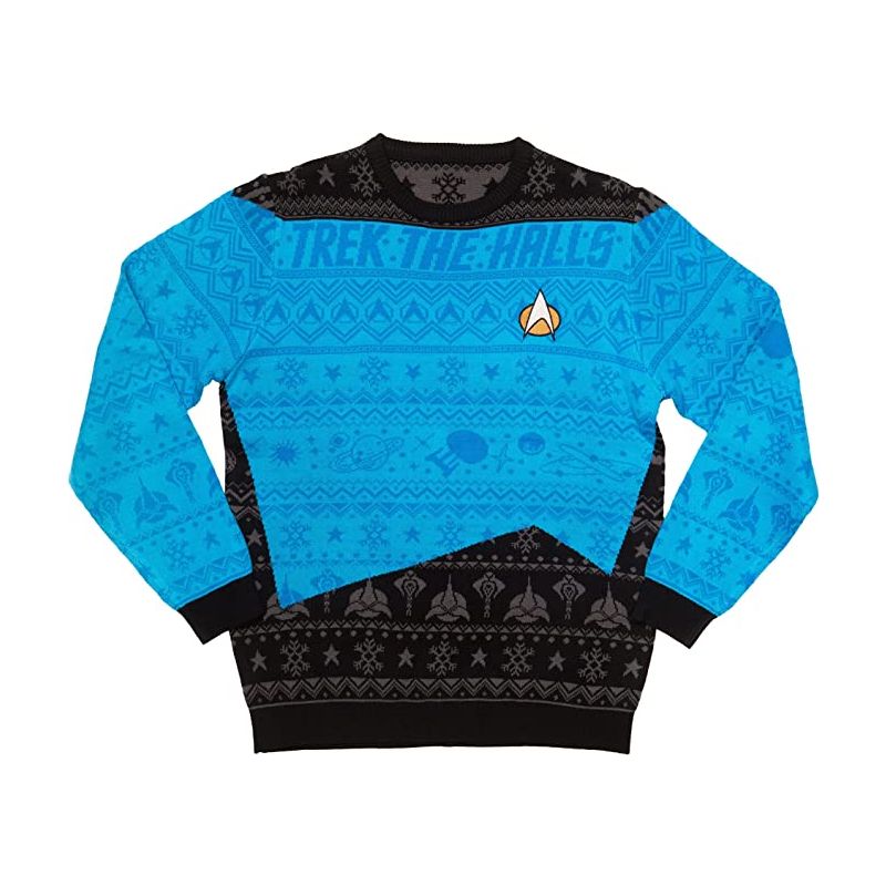Star Trek Blue Unisex Knitted Jumper, x Large