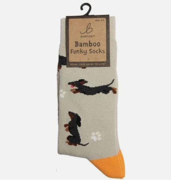 Ladies Funky Bamboo Socks Sausage Doggie Size 4-7