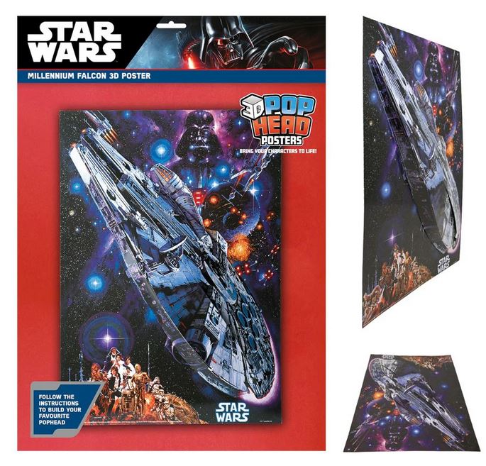 Star Wars (Millenium Falcon) 3D Poster (Popheads)