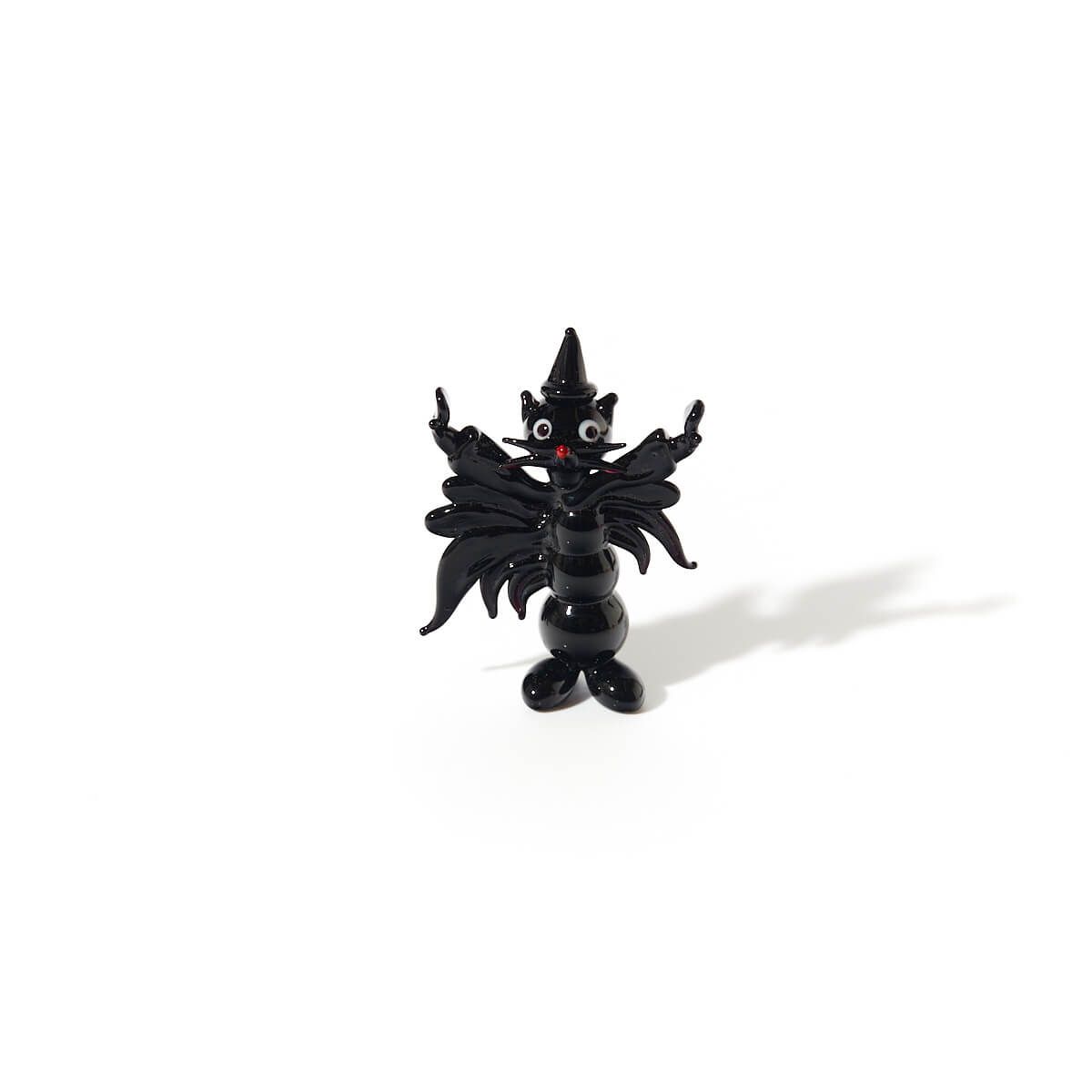 GLASS SCARY CAT ORNAMENT
