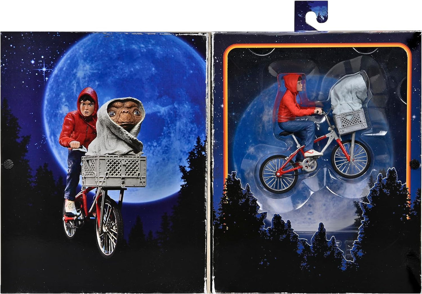 NECA Collectible figure E.T. Extraterrestrial and ELLIOTT with Bicycle and a Moon mini Poster - 40th anniversary