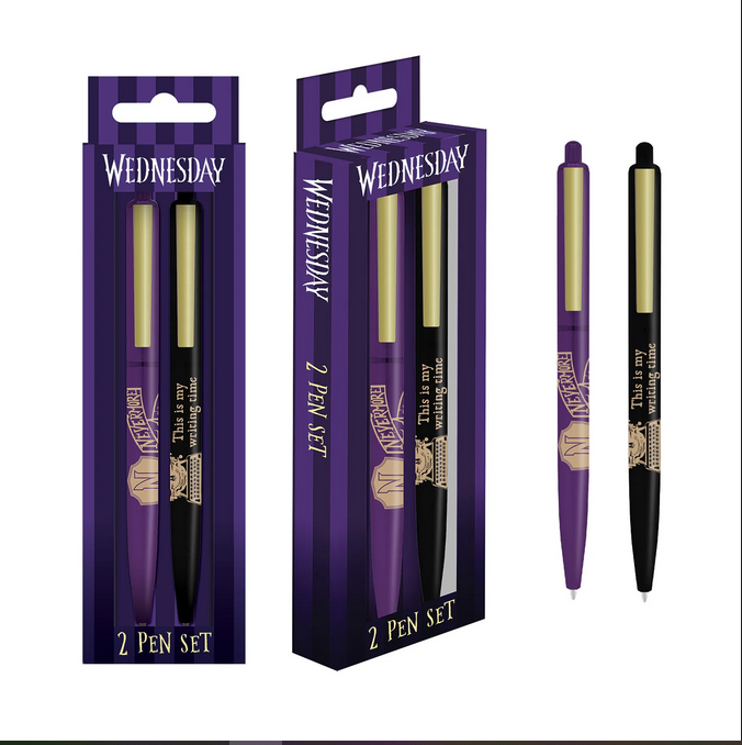 Wednesday Nevermor Pen Set 2pk