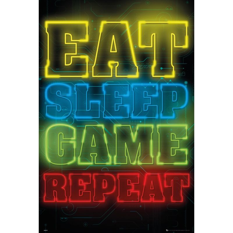 GB Eye, Gaming, Eat Sleep Game Repeat, Maxi Poster 61x91.5cm