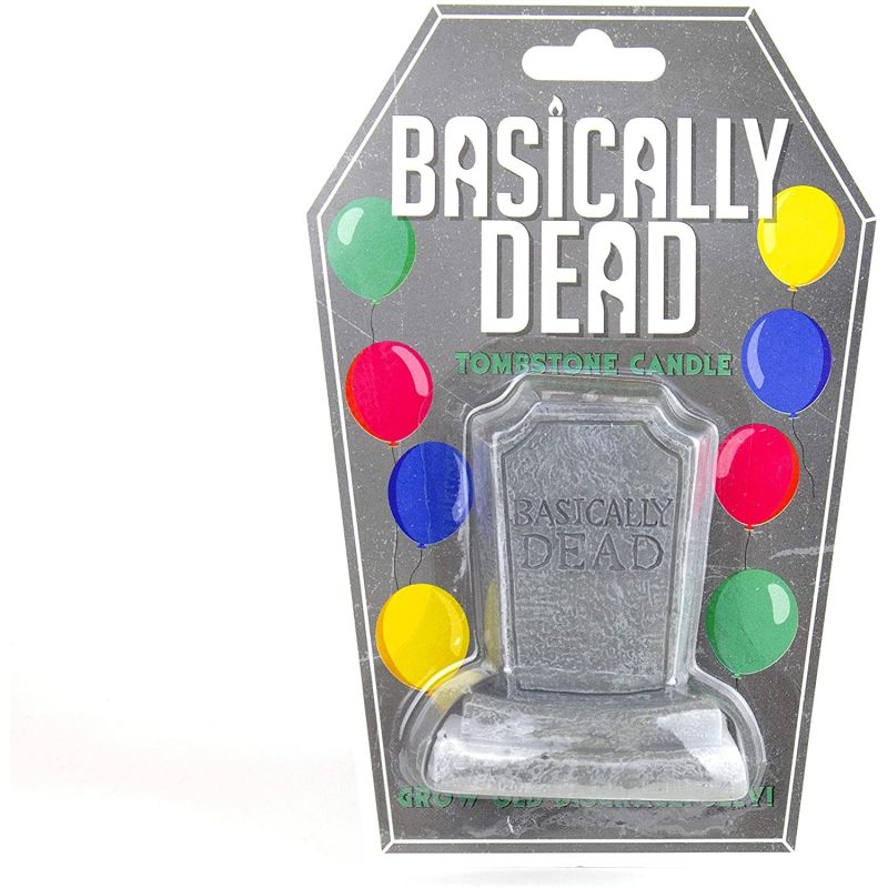 Basically Dead Tombstone Candle, Grey