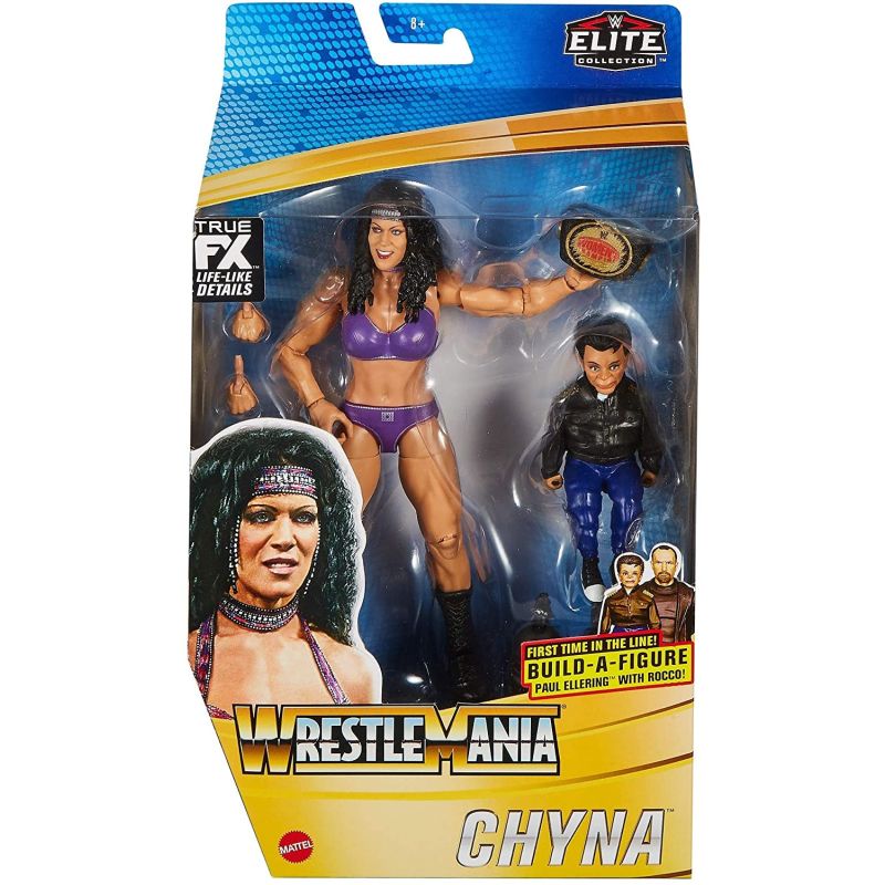Chyna Wrestle Mania Action Figure with WWE Women’s Championship & Paul Ellering & Rocco Build-A-Figure Pieces, 6"