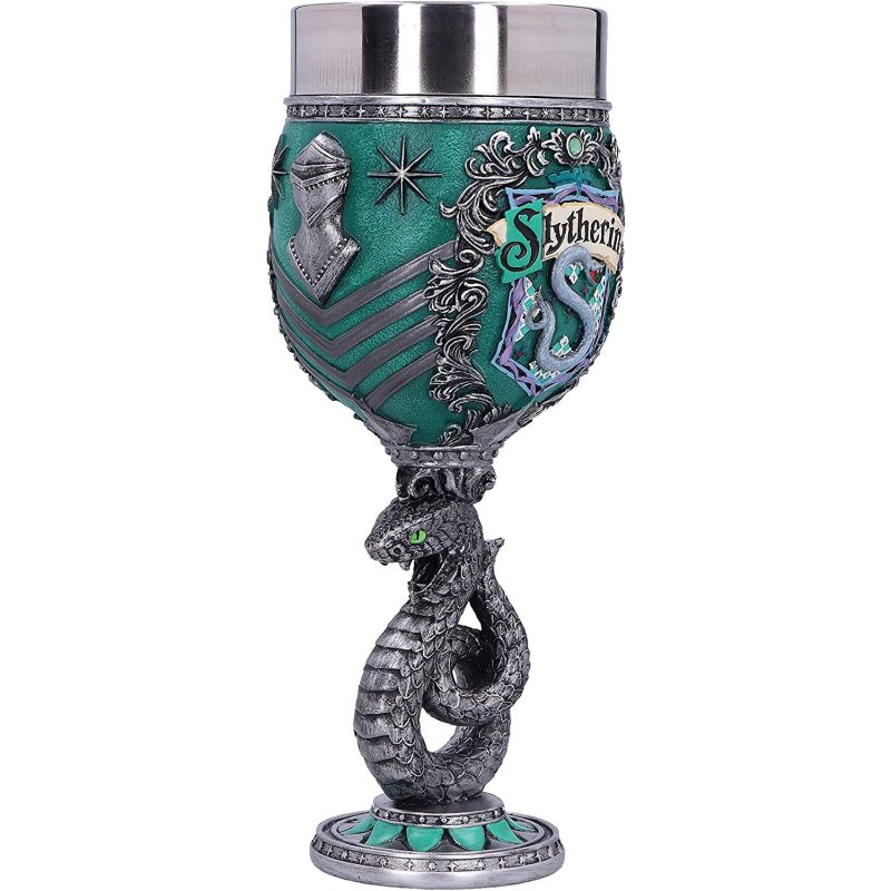 Harry Potter Slytherin Hogwarts House Collectable Goblet, Green Silver, 19.5cm