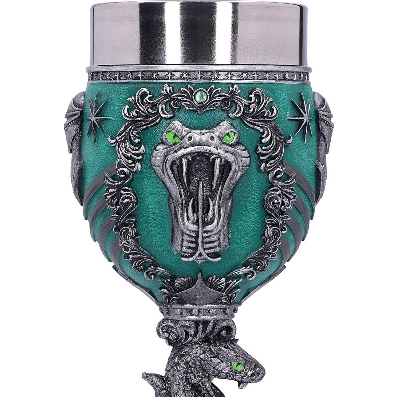 Harry Potter Slytherin Hogwarts House Collectable Goblet, Green Silver, 19.5cm