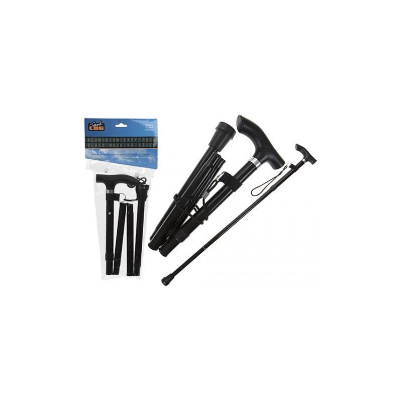 Black Adjustable Lightweight Folding Cane Foldable Walking Stick