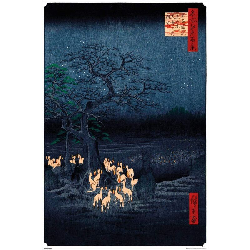 Hiroshige New Years Eve Foxfire Maxi Poster