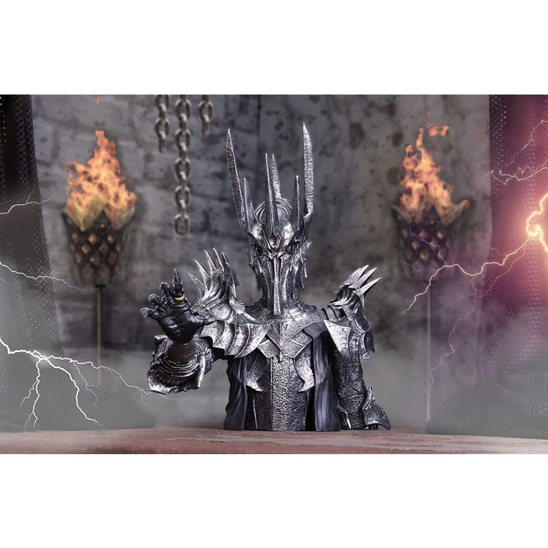 Nemesis Now Officially Licensed Lord of The Rings Sauron Bust, Silver, 39cm