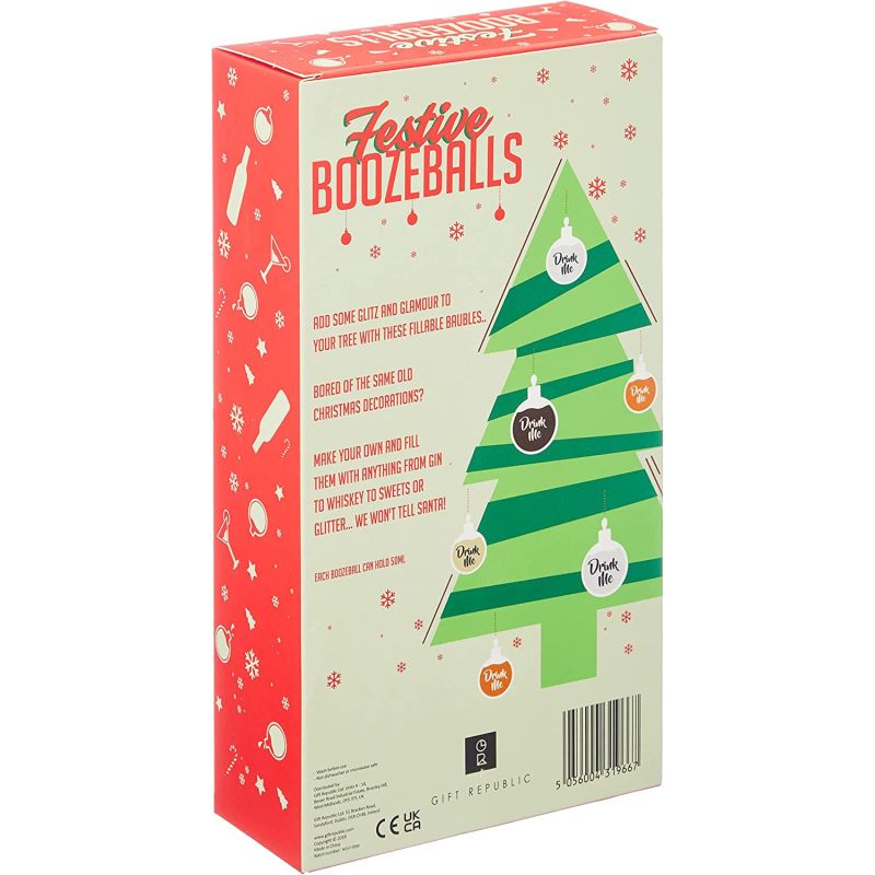 Gift Republic Festive Boozeballs, Medium, CLEAR