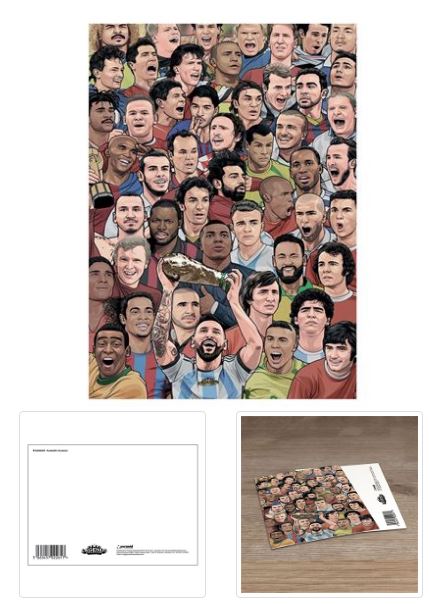 LEGENDS (FOOTBALL'S GREATEST) POSTCARD PRINT A6 (1 CARD SUPPLIED)