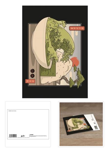 MOVE PENICL MOVE (TEA WAVE) POSTCARD PRINT A6 (1 CARD SUPPLIED)