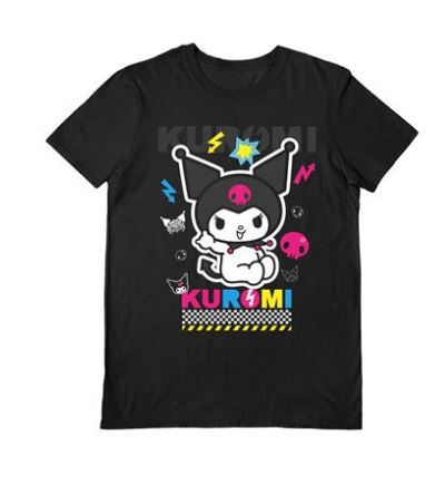 SANRIO KUROMI (CMYK) BLACK L UNISEX T-SHIRT