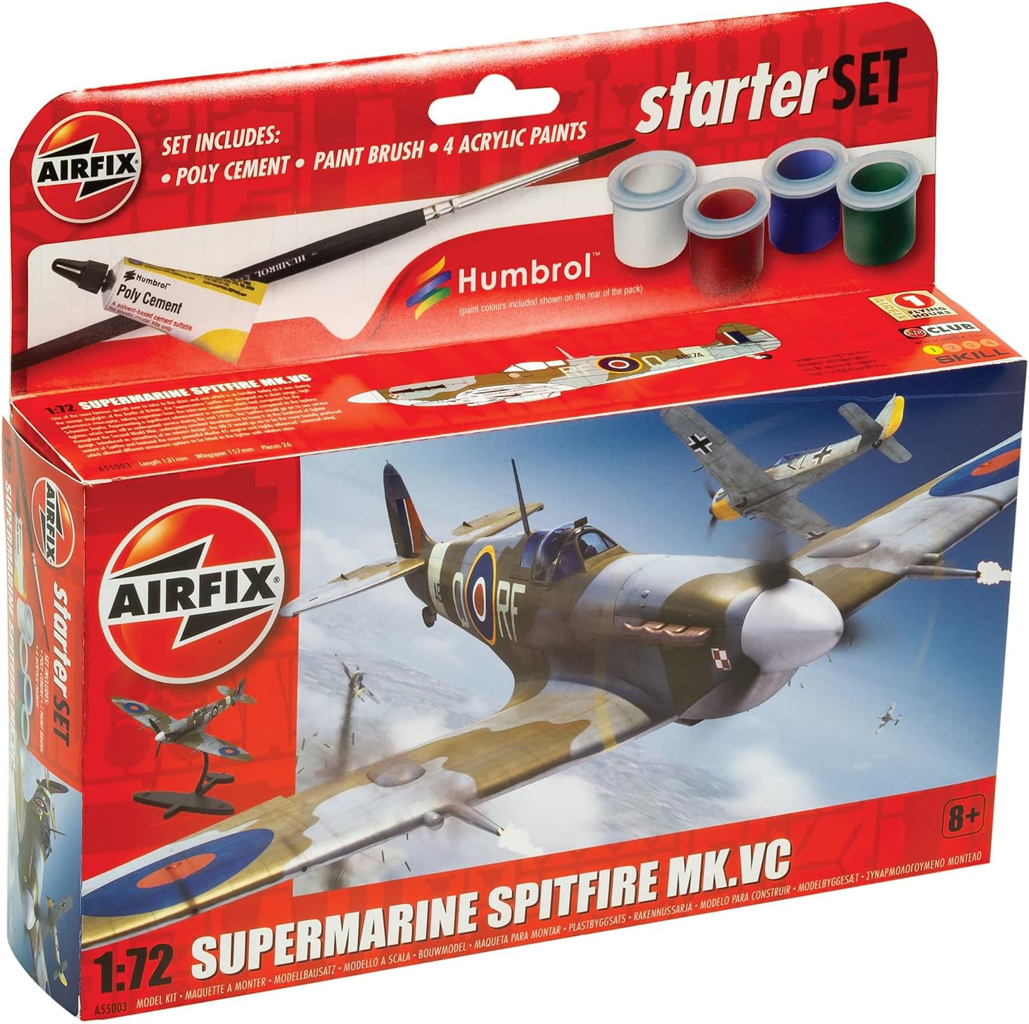 Airfix Starter Set - A55001 Supermarine Spitfire MkVc Model Building Kit