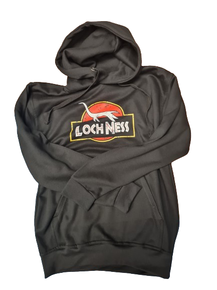 Nessie Dinosaur Black Hoodie - Size L