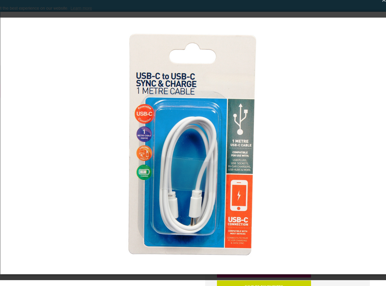 USB-C USB-C Sync & Charge Cable - 1 metre