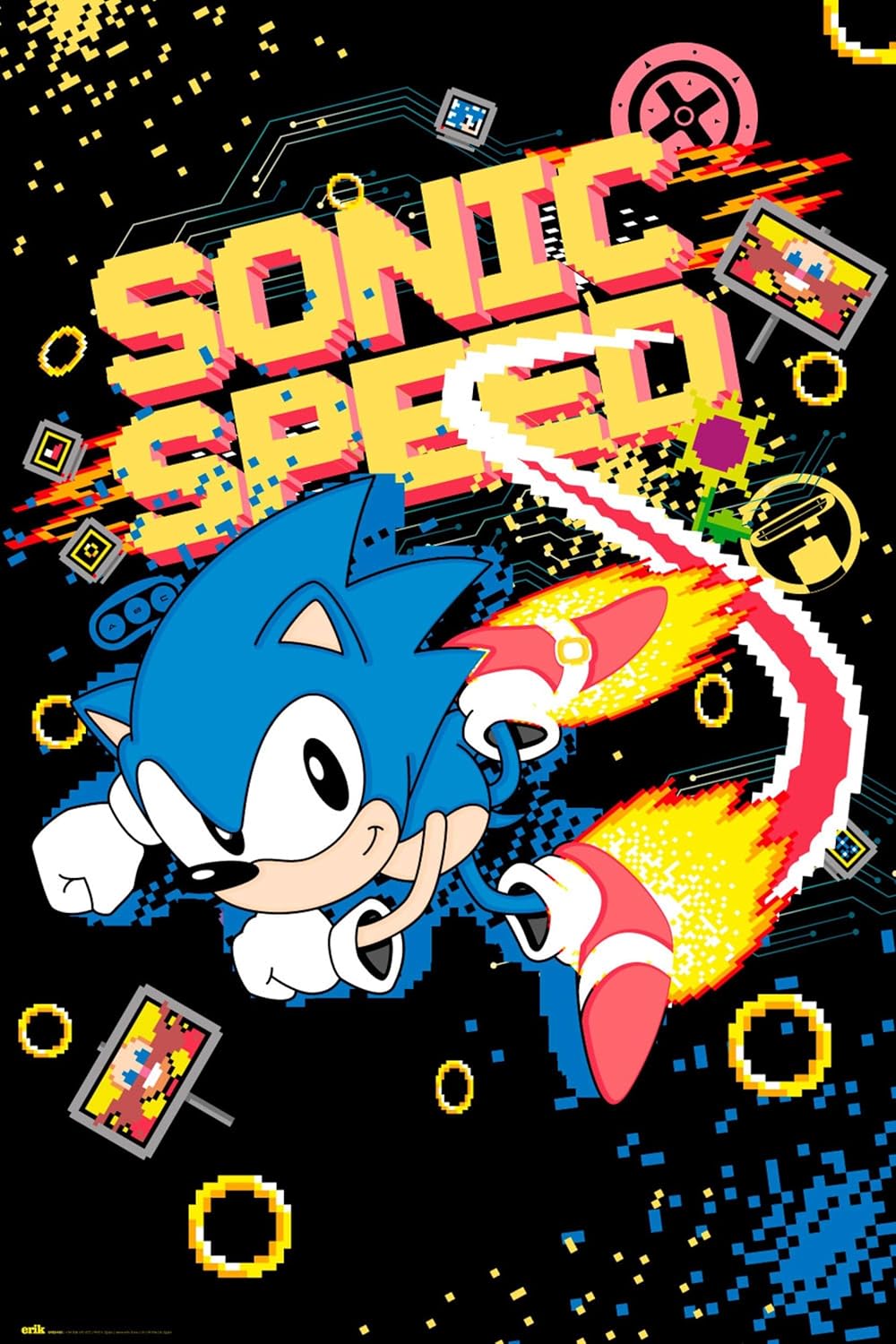 Sonic Speed Poster - 35.8 x 24.2 inches / 91 x 61.5 cm