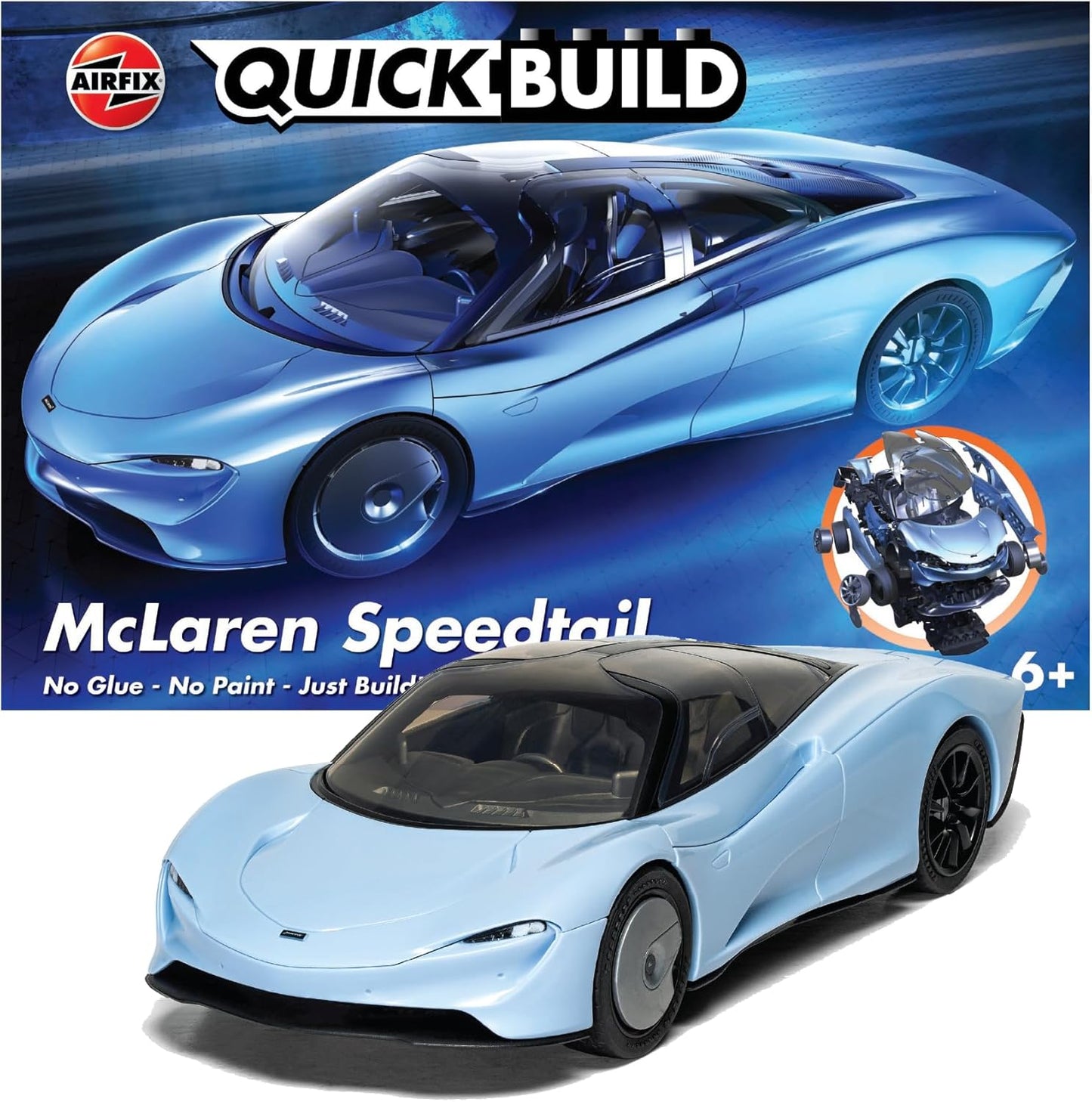 Airfix QUICKBUILD Model Car Kit - McLaren Speedtail Blue