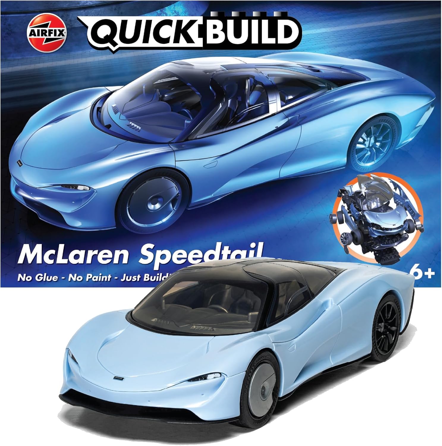 Airfix QUICKBUILD Model Car Kit - McLaren Speedtail Blue