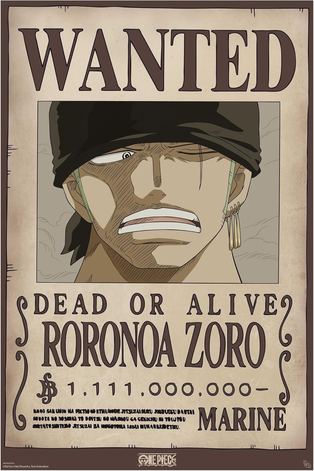 One Piece Wanted Zoro Wano 61 x 91.5cm / 24.2 x 35.8 inches Maxi Poster