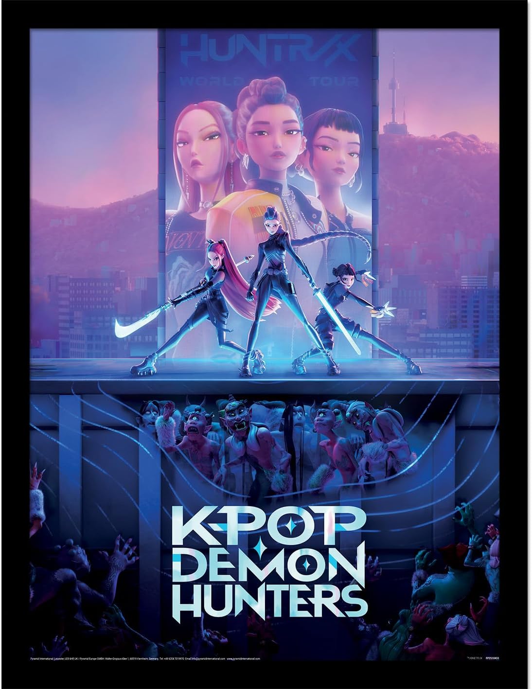 K-Pop Demon Hunters (Key Art) 30cm x 40cm Framed Collector Print