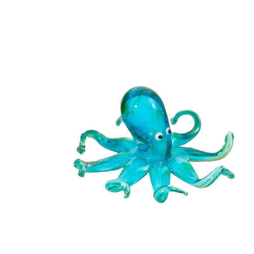 GLASS OCTOPUS ORNAMENT - BLUE & GREEN