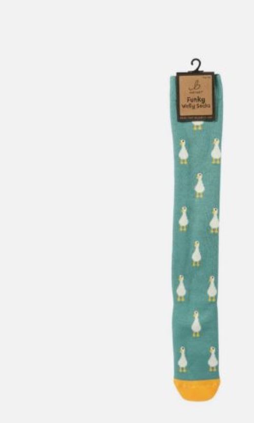 Funky Welly Socks - White Duck