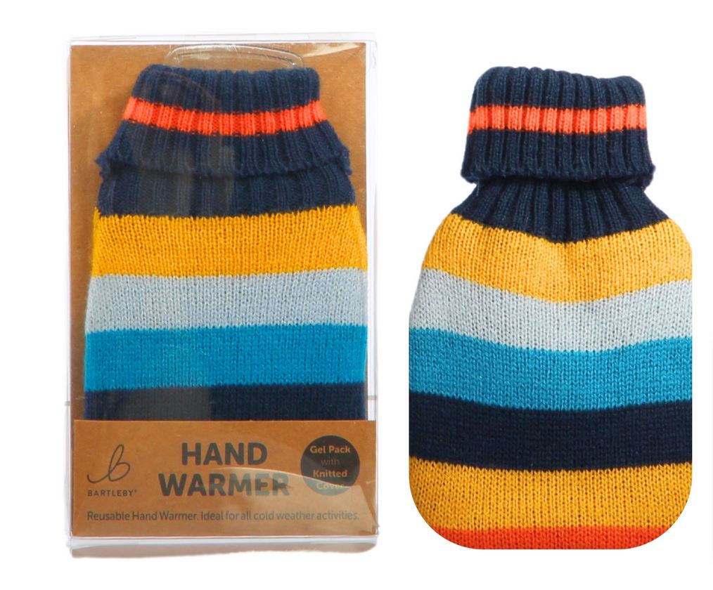 Knitted Hand Warmer - Blue Stripe