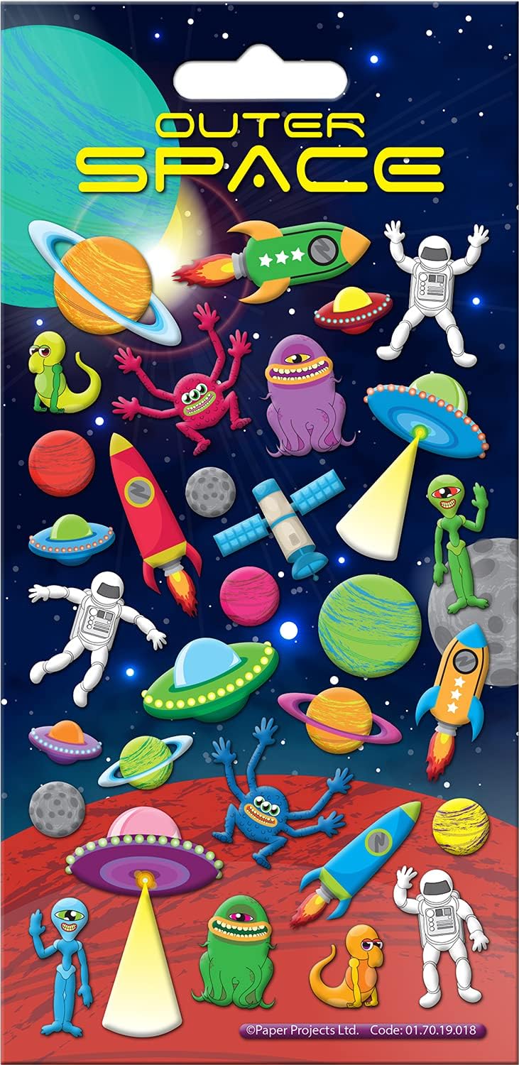 Outer Space Chunky Reusable Craft Stickers