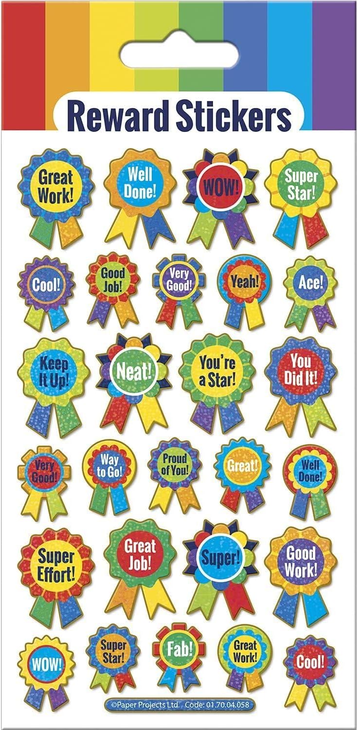 Reward Rosettes Sparkly Reusable Stickers