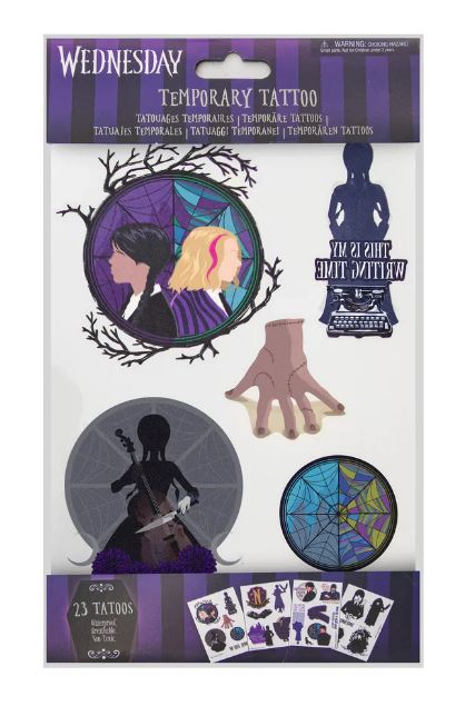 Set of 23 Wednesday Temporary Tattoos