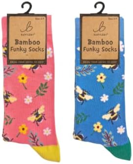 Bartleby Funky Bamboo Socks - Floral Bee - Size 4-7 (1 PAIR SUPPLIED)