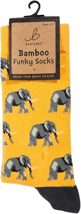 Bamboo Funky Socks - ELLIE ELEPHANT - Size 4-7