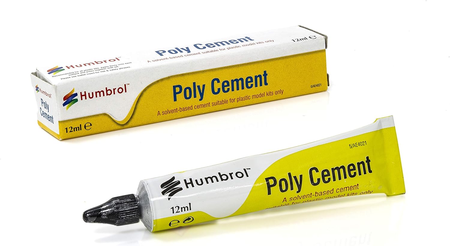 Humbrol 12ml Poly Cement Tube - Clear quick dry plastic glue for model making