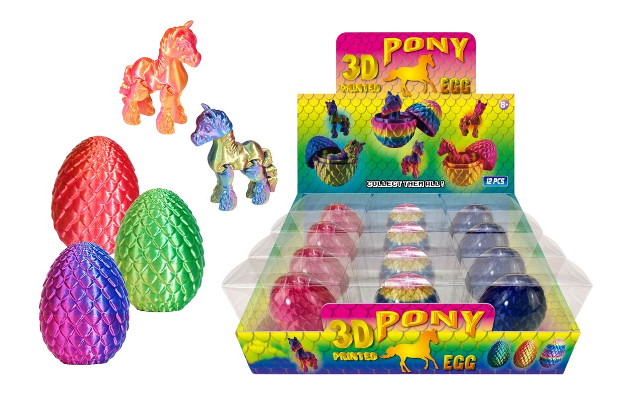 3D Printed Pony in Egg