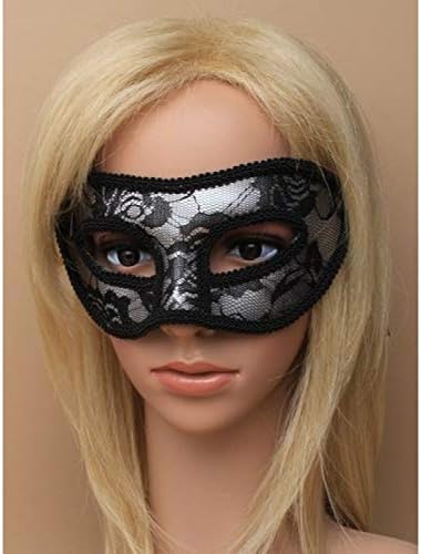Black Lace Silver Masquerade Mask