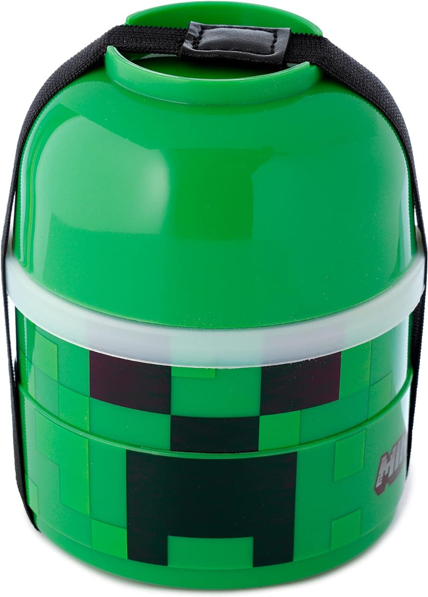 Minecraft Creeper Stacked Round Bento - Lunch Box