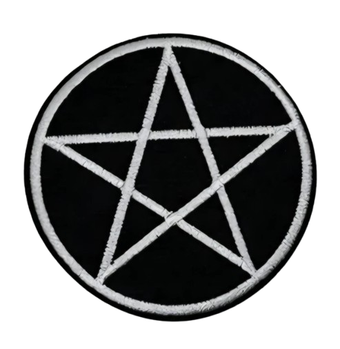 Embroidered Patch - Pentagram - Iron On/Sew On