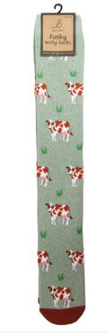 Funky Welly Socks - Brown Cow